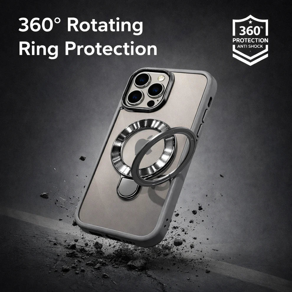 Magnetic Double Stand Case for iPhone Integrated Lens Stand Back Cover