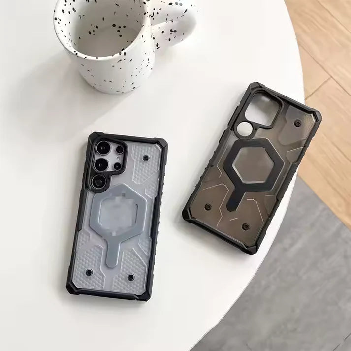 Military-Grade Pathfinders Clear Magnetic Case for Samsung S Series Wireless Charging Case