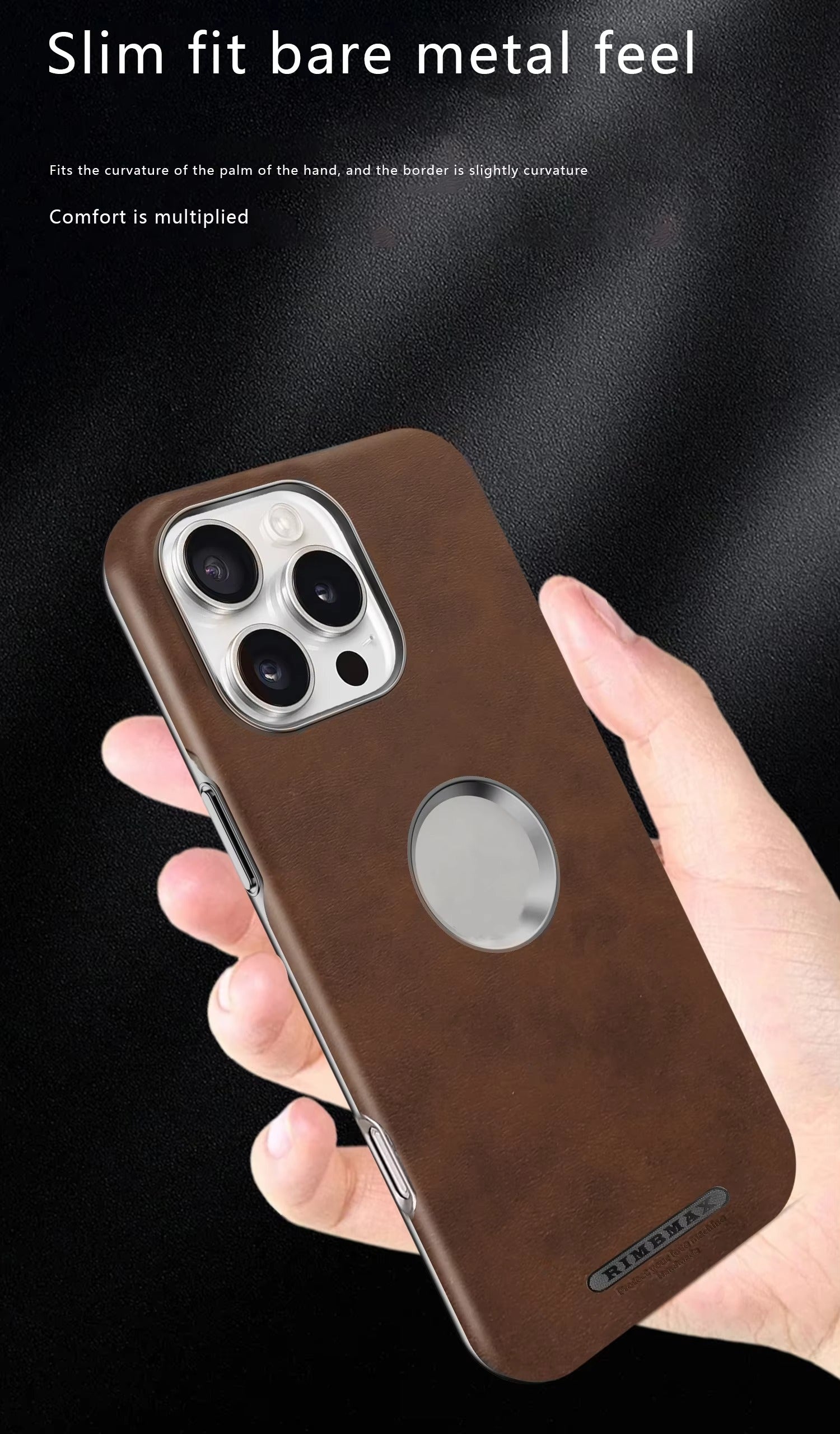 Luxury PU Leather Electroplate Magnetic Phone Case for iPhone Series Hollow Logo Wireless MagsafeCover