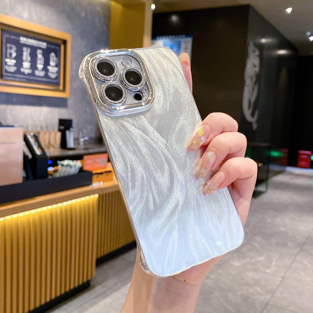 PREMIUM QUALITY IPHONE GLITTER SHIMMER SIDE CUT CASE WITH DIAMOND CAMERA LENS PROTECTION