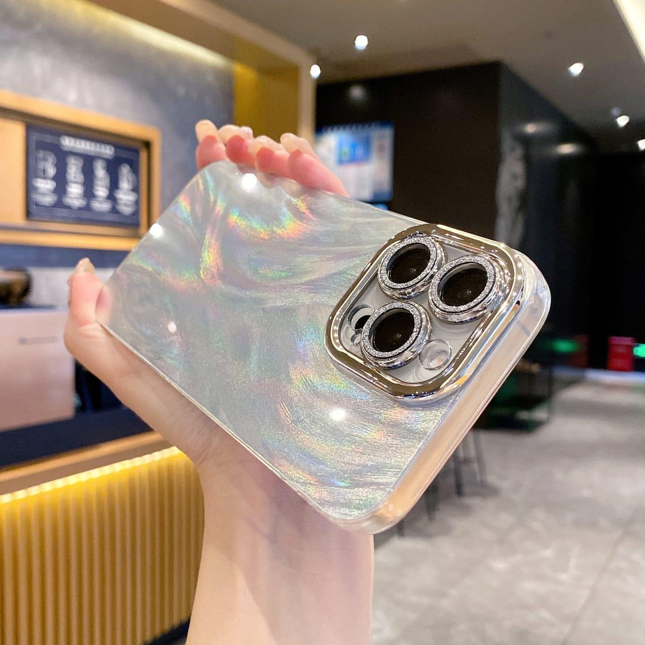PREMIUM QUALITY IPHONE GLITTER SHIMMER SIDE CUT CASE WITH DIAMOND CAMERA LENS PROTECTION