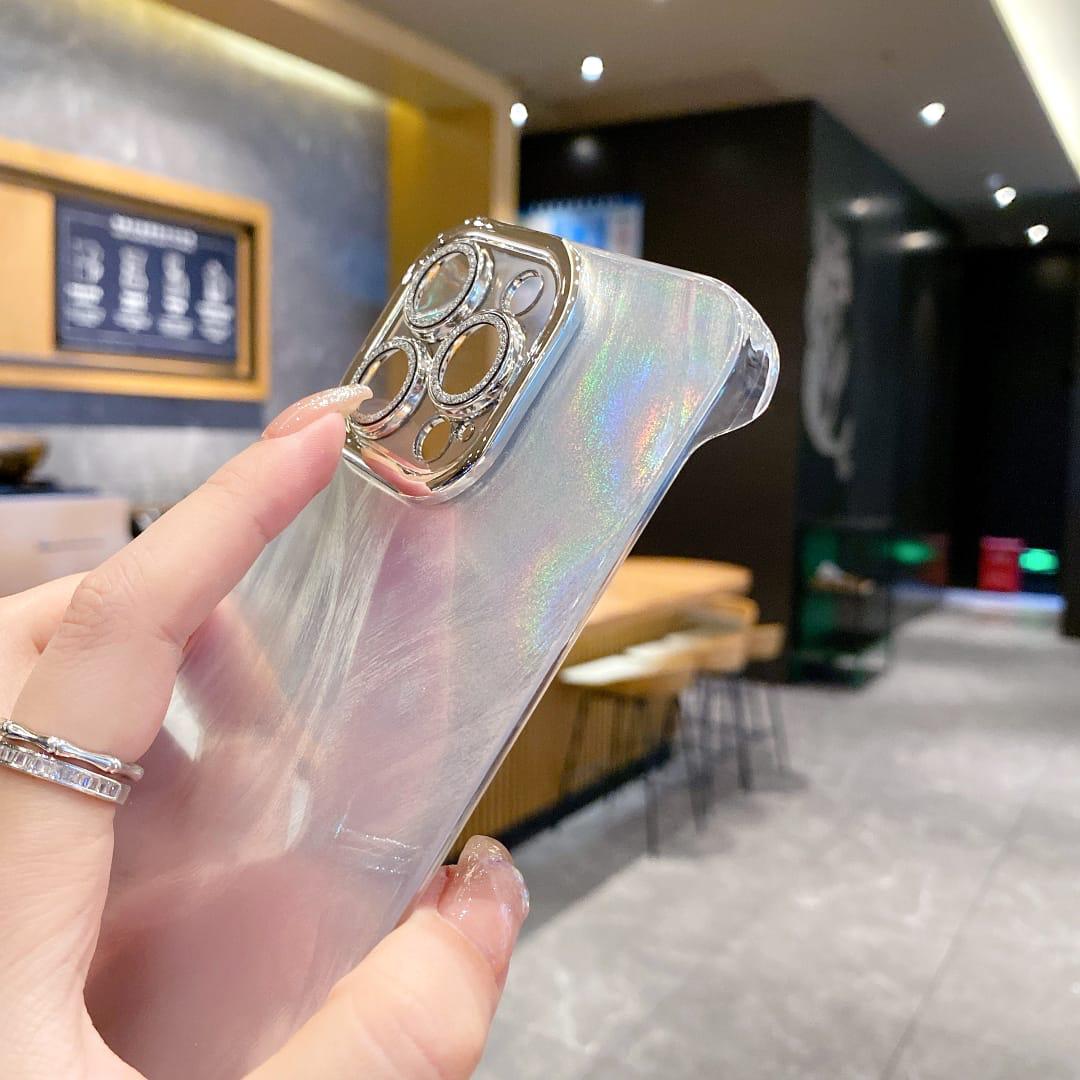 PREMIUM QUALITY IPHONE GLITTER SHIMMER SIDE CUT CASE WITH DIAMOND CAMERA LENS PROTECTION