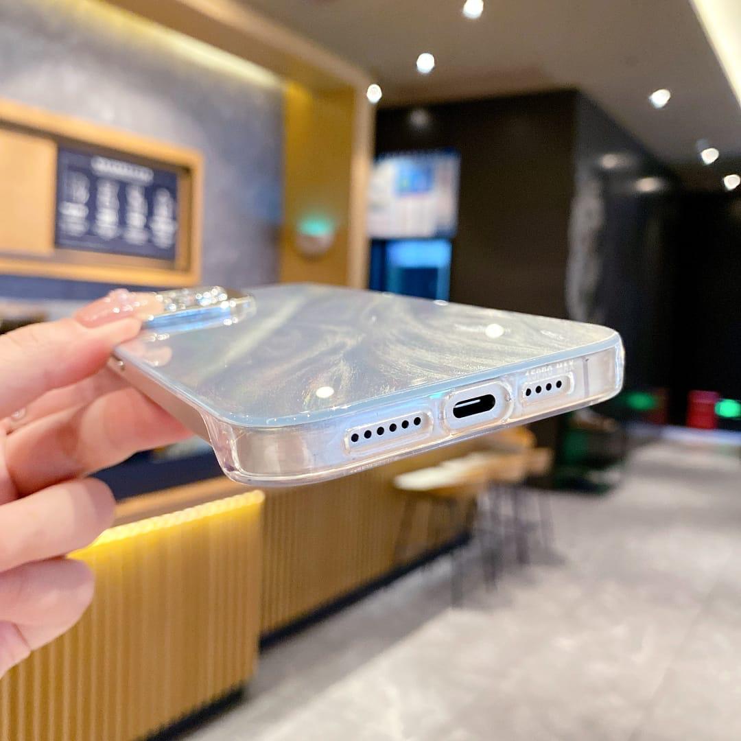 PREMIUM QUALITY IPHONE GLITTER SHIMMER SIDE CUT CASE WITH DIAMOND CAMERA LENS PROTECTION