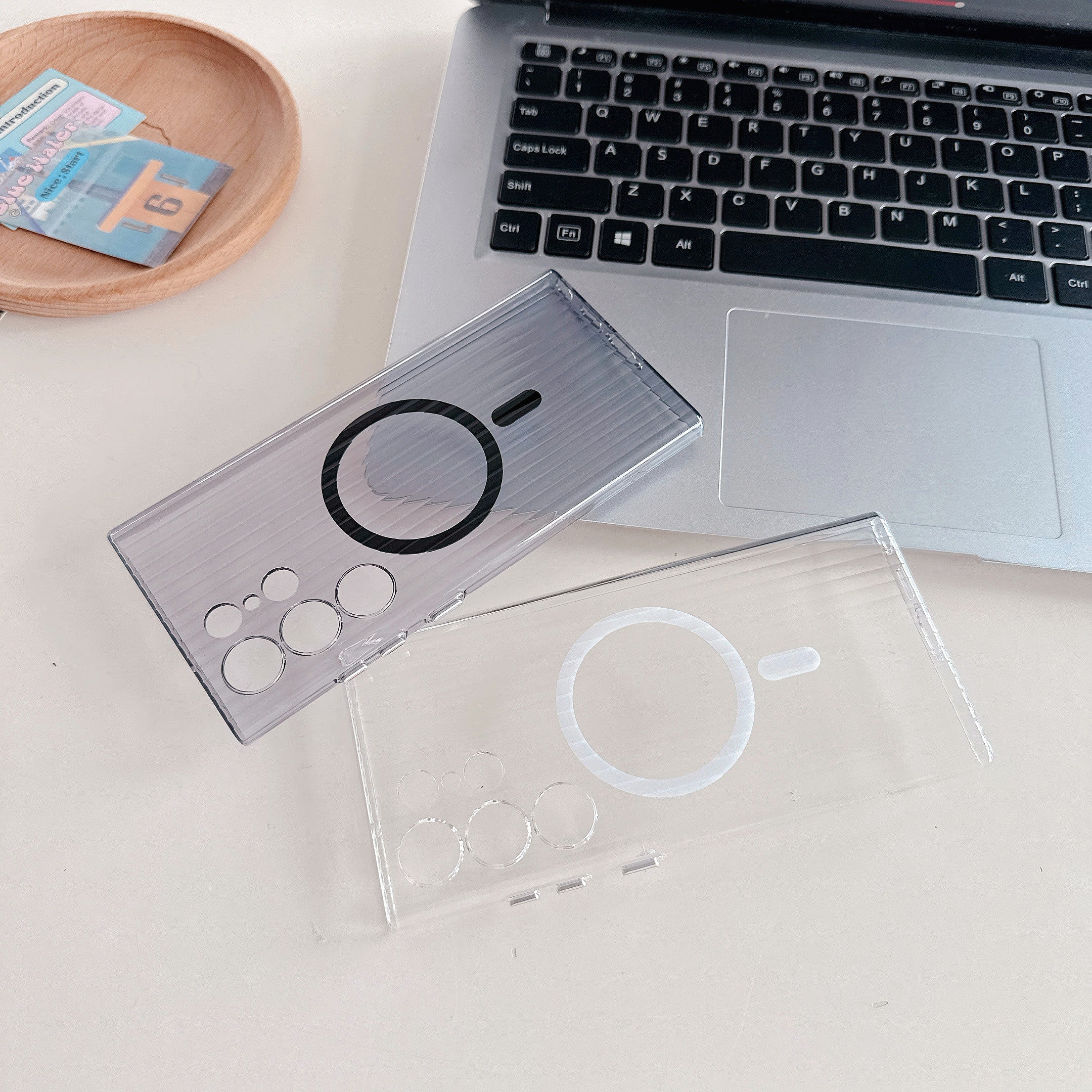 Glossy Wavy Texture Magnetic Wireless Charging Phone Case for Samsung Series