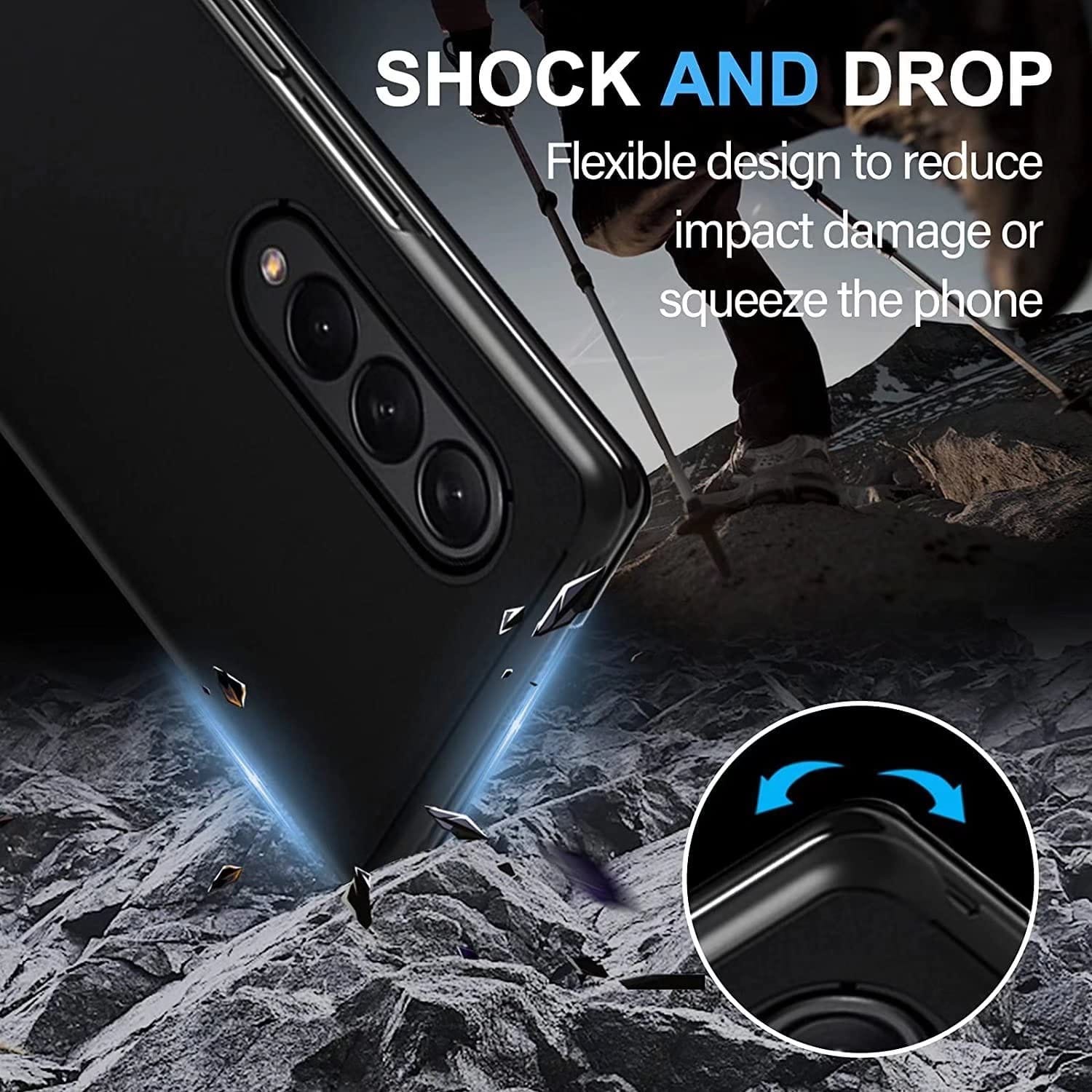 Flip Plating Mirror Case with Stand Function,PC/PU Translucent Clear View Shockproof Phone Protective Case Cover for FOLD 6