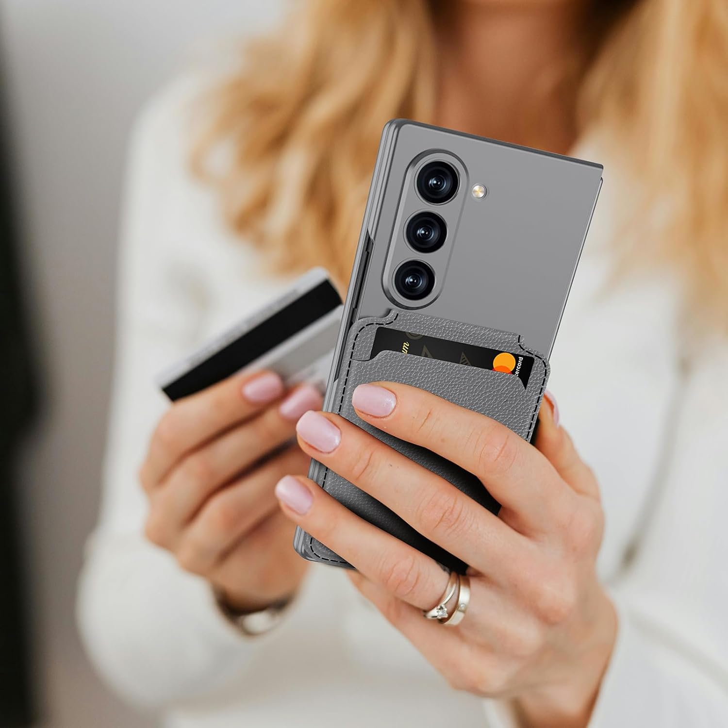 Magnetic Case for Samsung Galaxy Z Fold 6, 2 in 1 Detachable Leather Card Holder Business Phone Cover Support Wireless Charging,Black