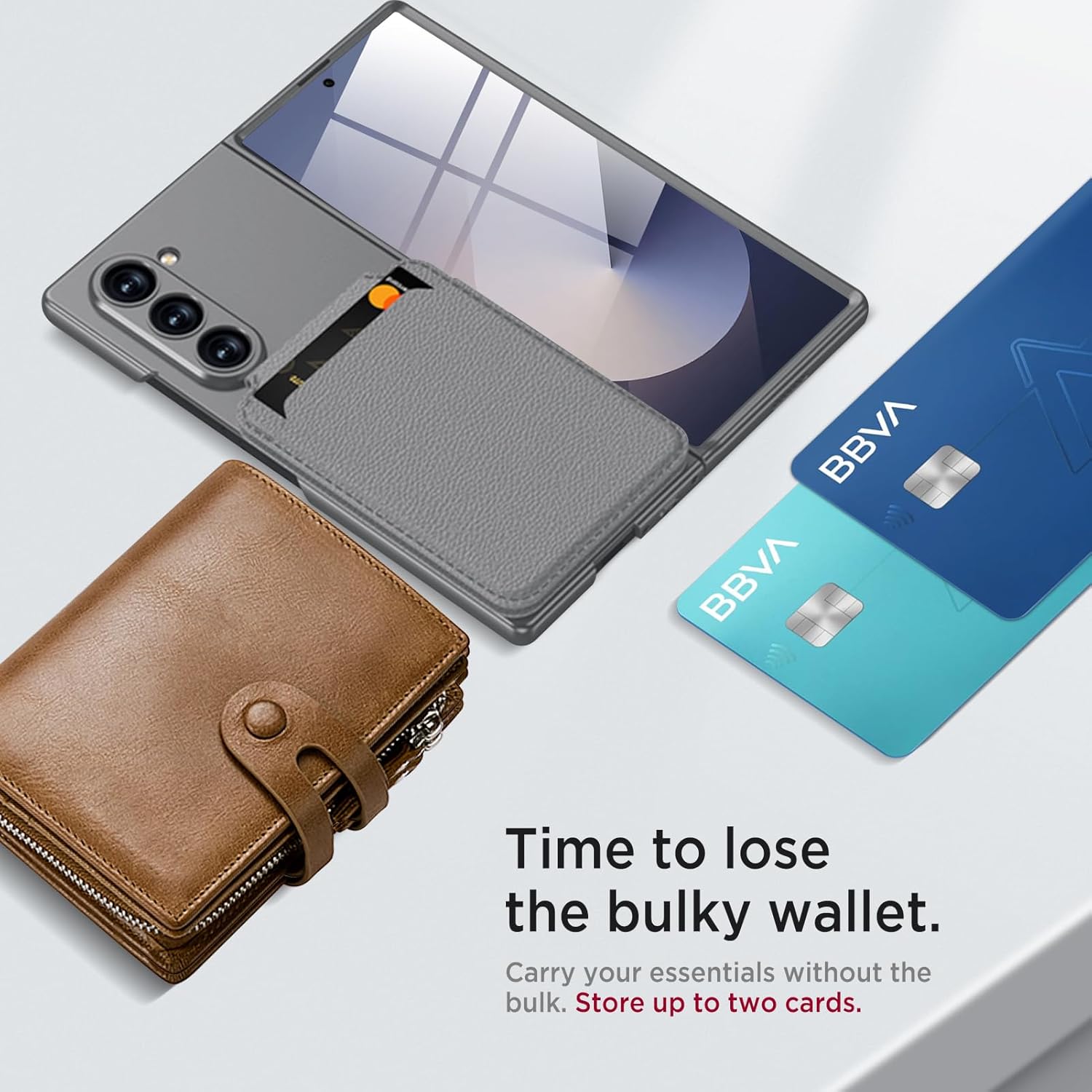 Magnetic Case for Samsung Galaxy Z Fold 6, 2 in 1 Detachable Leather Card Holder Business Phone Cover Support Wireless Charging,Black