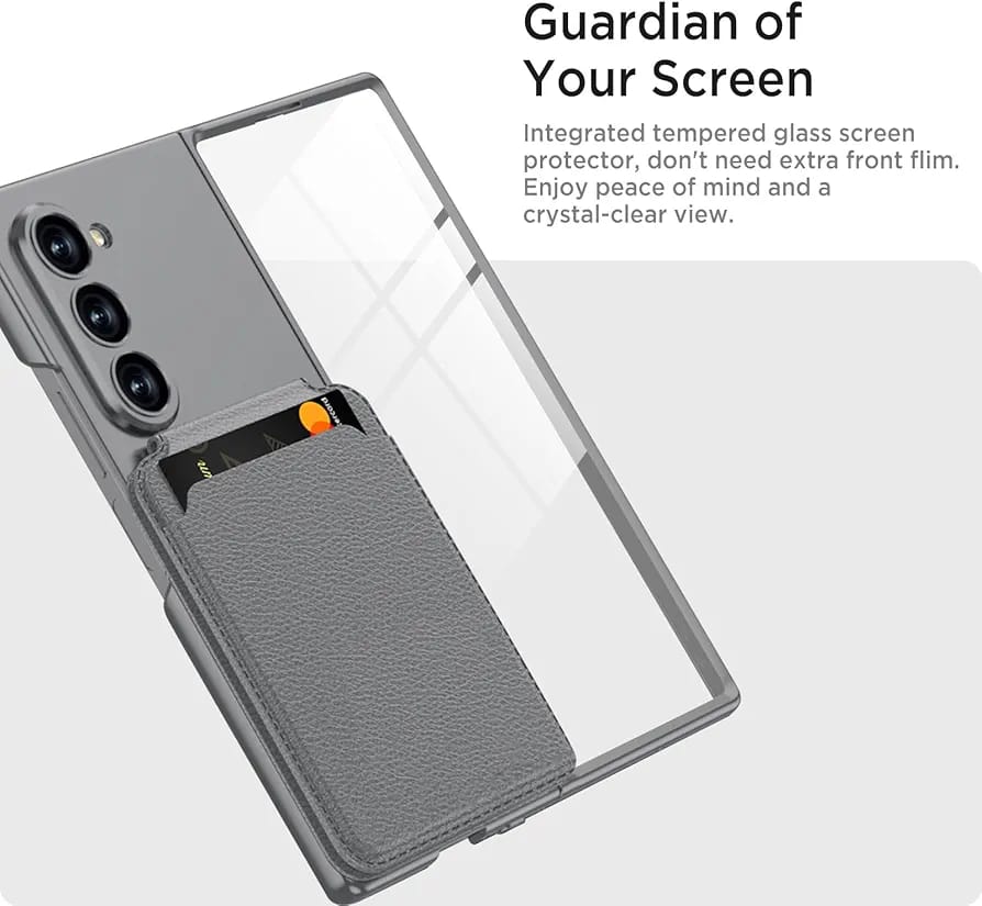 Magnetic Case for Samsung Galaxy Z Fold 6, 2 in 1 Detachable Leather Card Holder Business Phone Cover Support Wireless Charging,Black