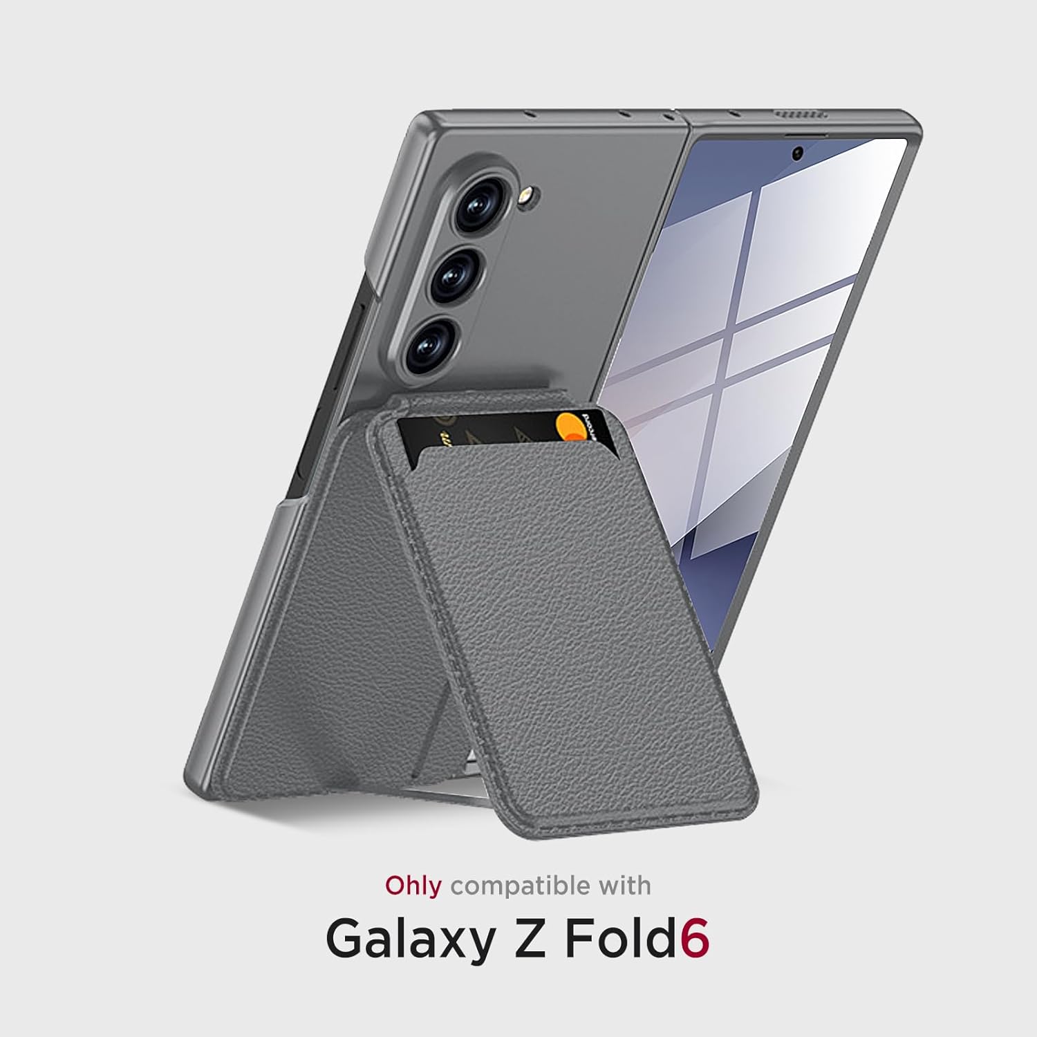 Magnetic Case for Samsung Galaxy Z Fold 6, 2 in 1 Detachable Leather Card Holder Business Phone Cover Support Wireless Charging,Black