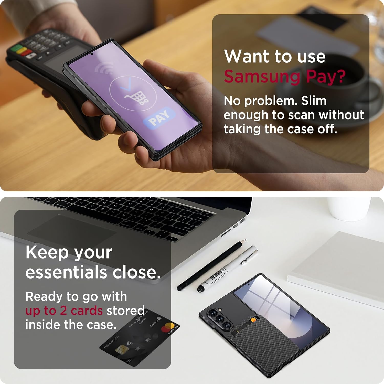 Magnetic Case for Samsung Galaxy Z Fold 6, 2 in 1 Detachable Leather Card Holder Business Phone Cover Support Wireless Charging,Black