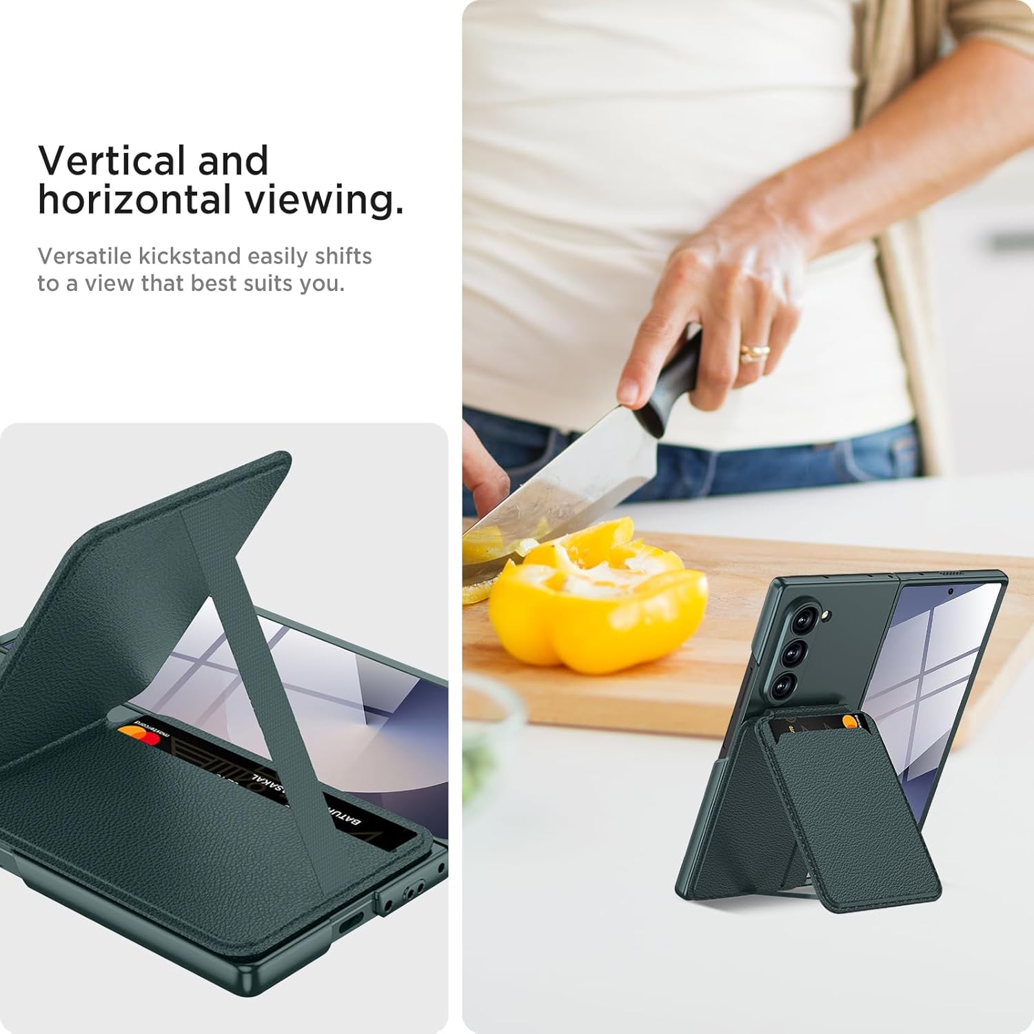 Magnetic Case for Samsung Galaxy Z Fold 6, 2 in 1 Detachable Leather Card Holder Business Phone Cover Support Wireless Charging,Black