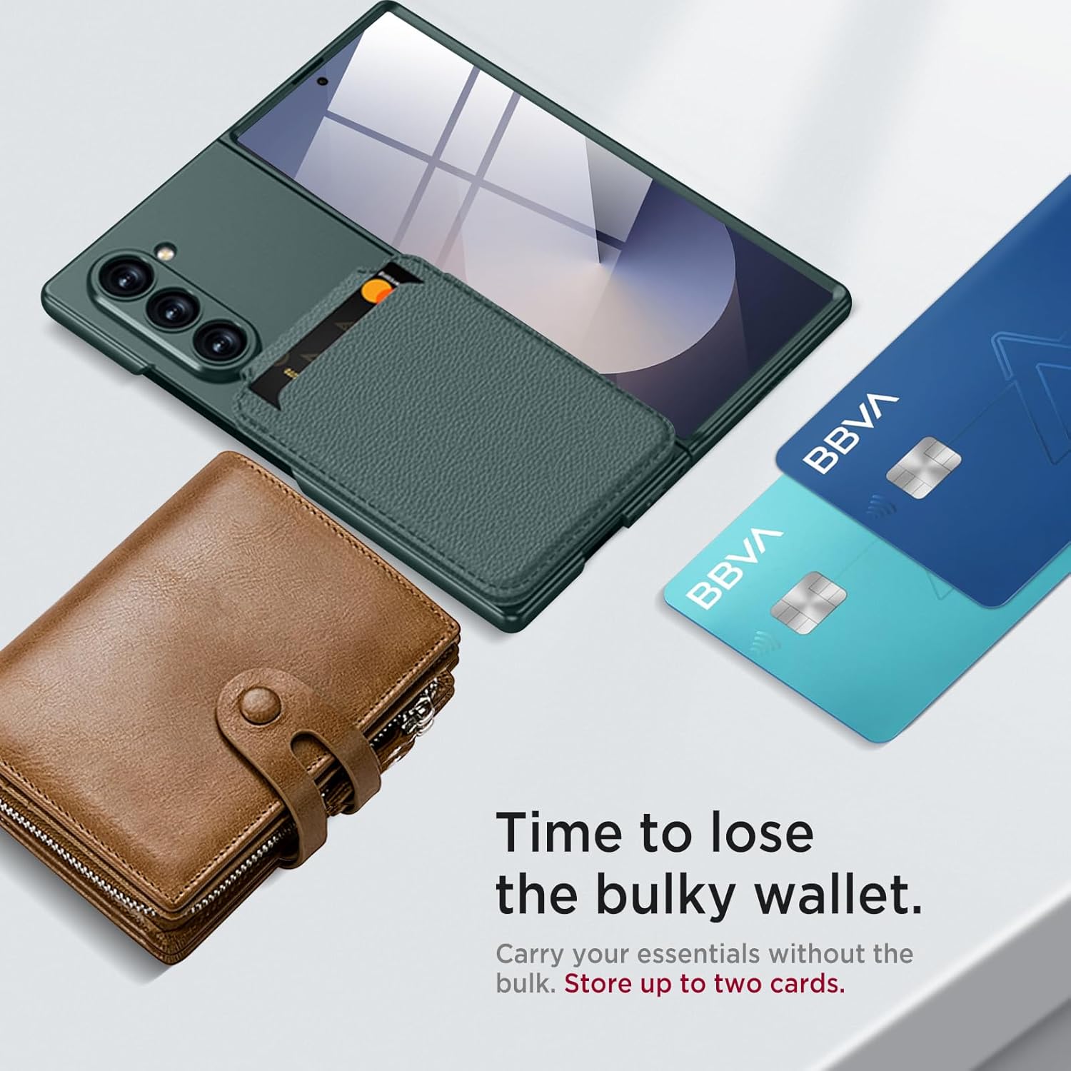 Magnetic Case for Samsung Galaxy Z Fold 6, 2 in 1 Detachable Leather Card Holder Business Phone Cover Support Wireless Charging,Black