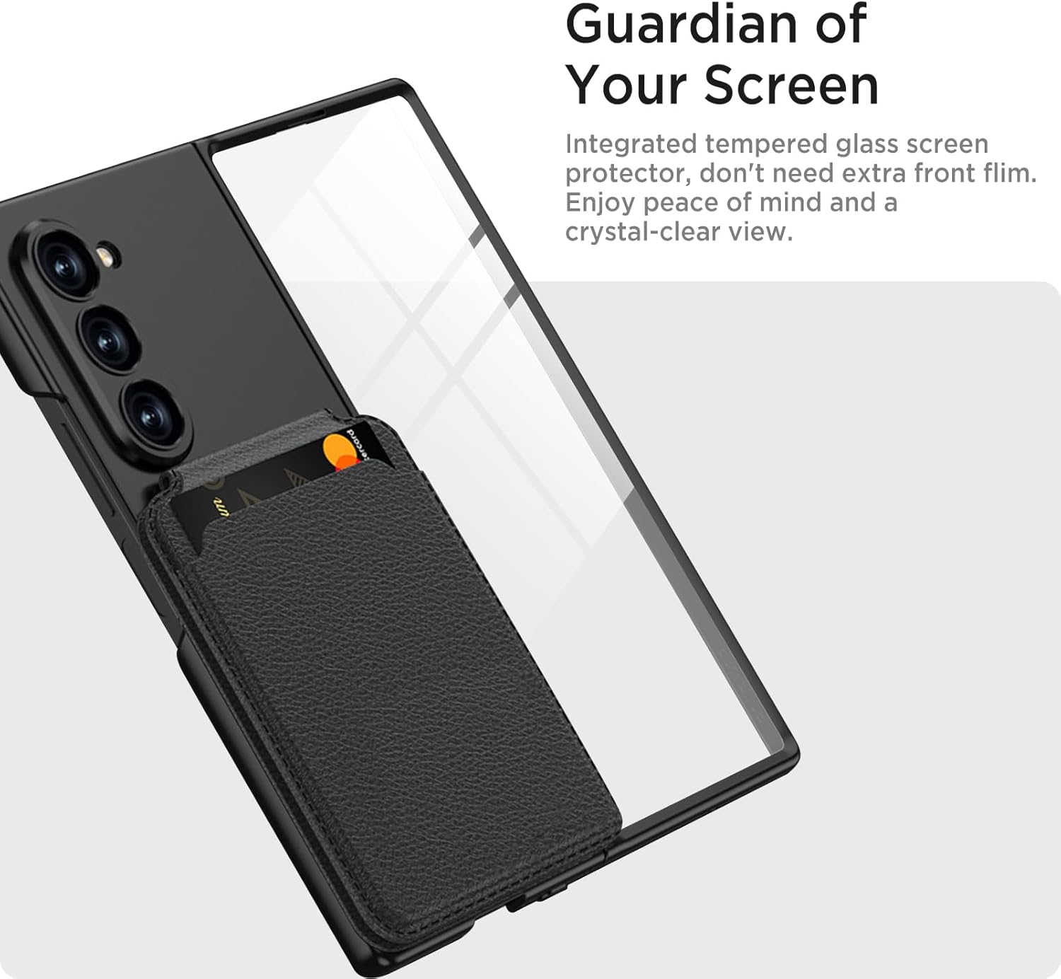 Magnetic Case for Samsung Galaxy Z Fold 6, 2 in 1 Detachable Leather Card Holder Business Phone Cover Support Wireless Charging,Black