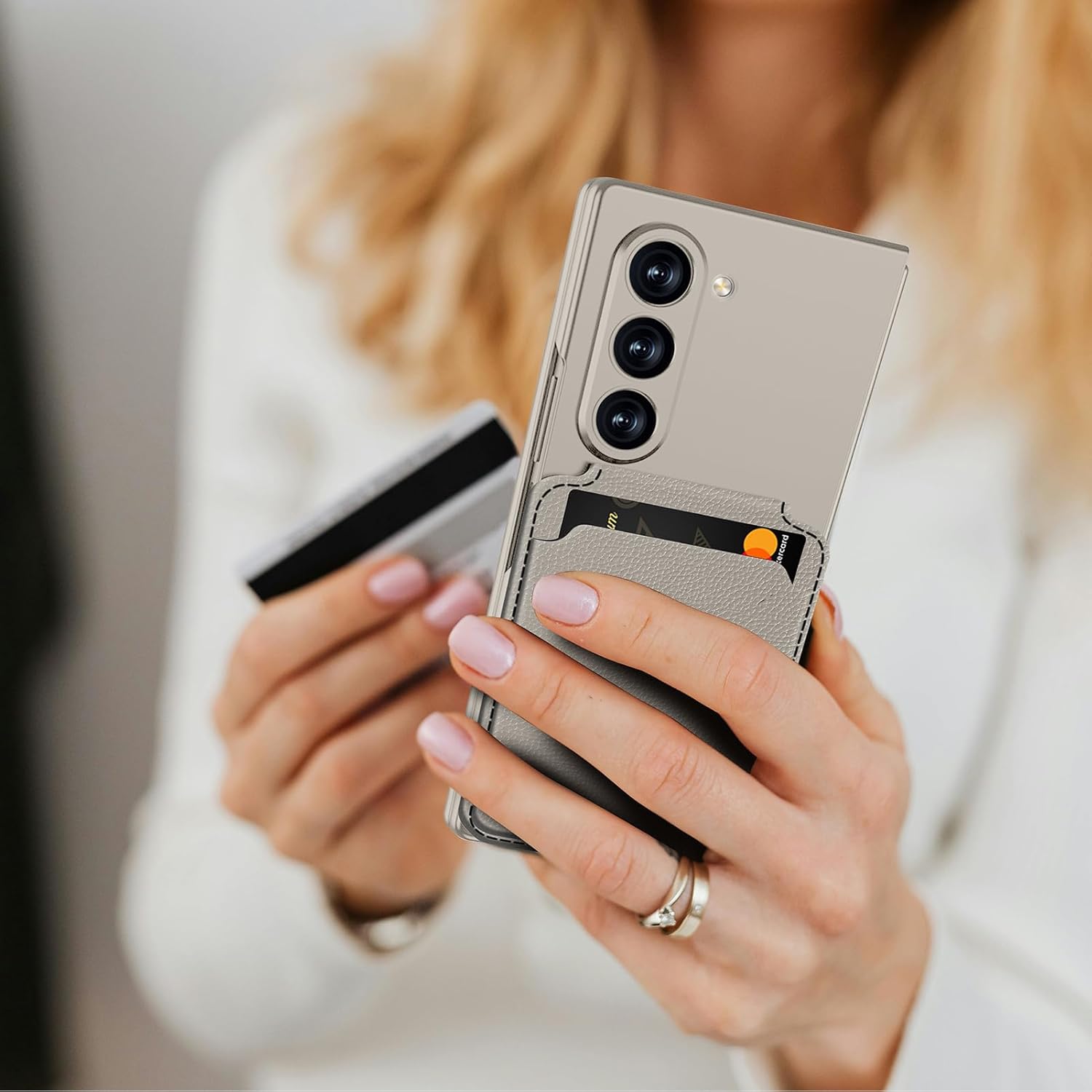 Magnetic Case for Samsung Galaxy Z Fold 6, 2 in 1 Detachable Leather Card Holder Business Phone Cover Support Wireless Charging,Black