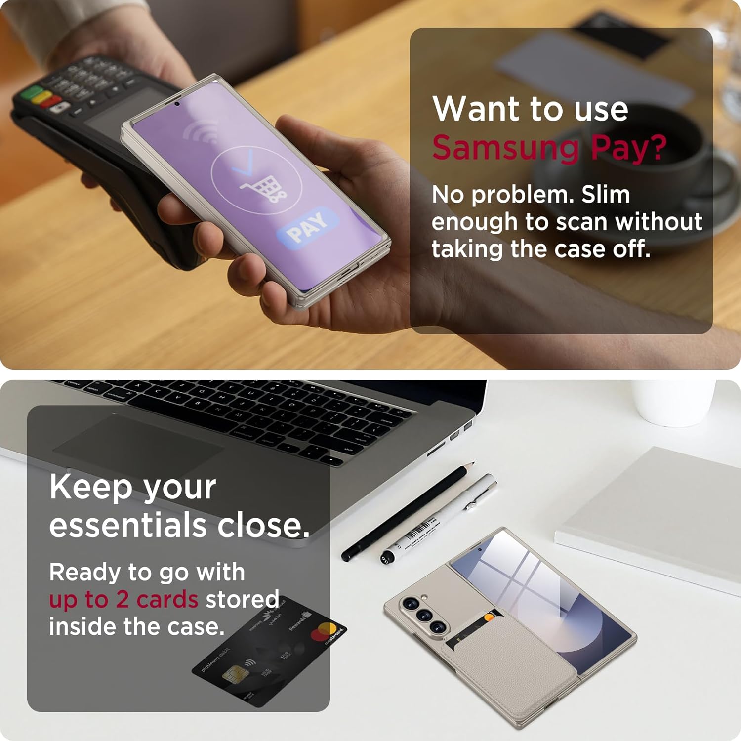 Magnetic Case for Samsung Galaxy Z Fold 6, 2 in 1 Detachable Leather Card Holder Business Phone Cover Support Wireless Charging,Black