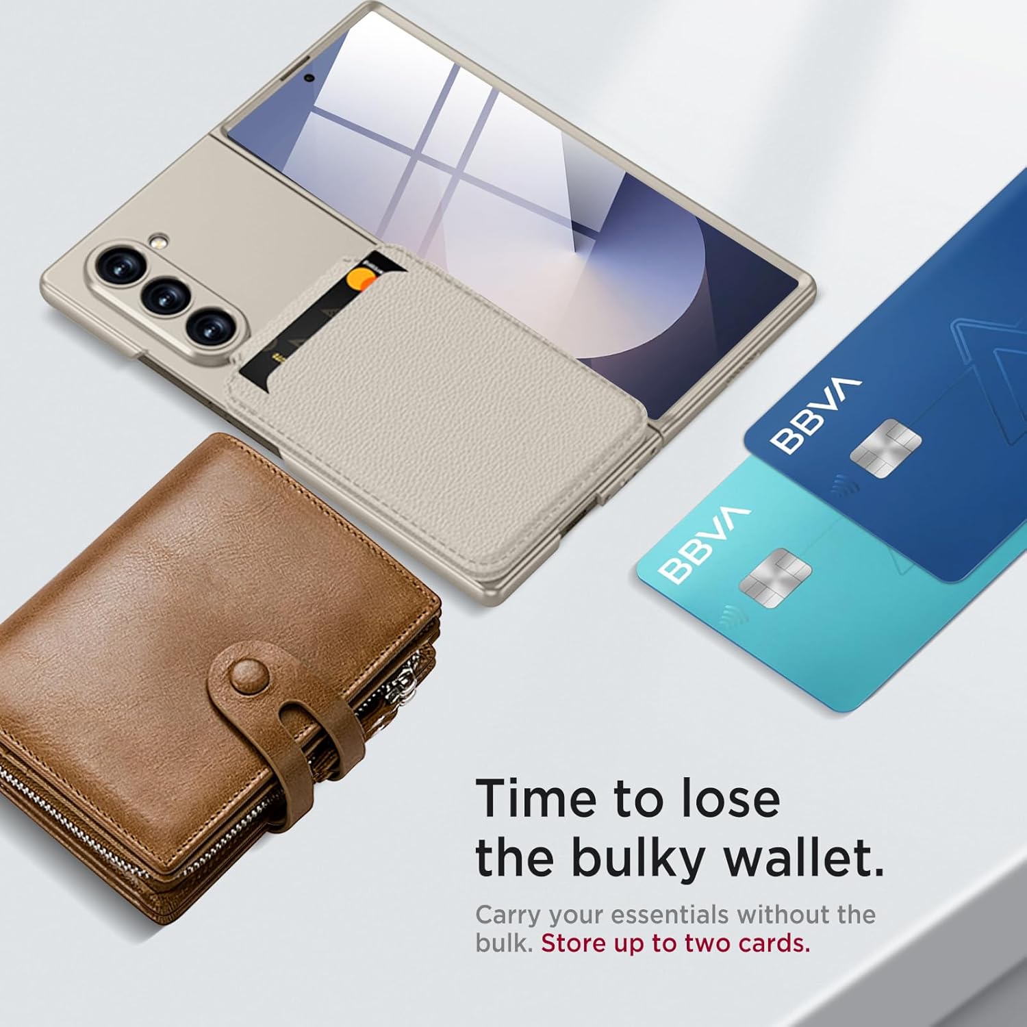 Magnetic Case for Samsung Galaxy Z Fold 6, 2 in 1 Detachable Leather Card Holder Business Phone Cover Support Wireless Charging,Black