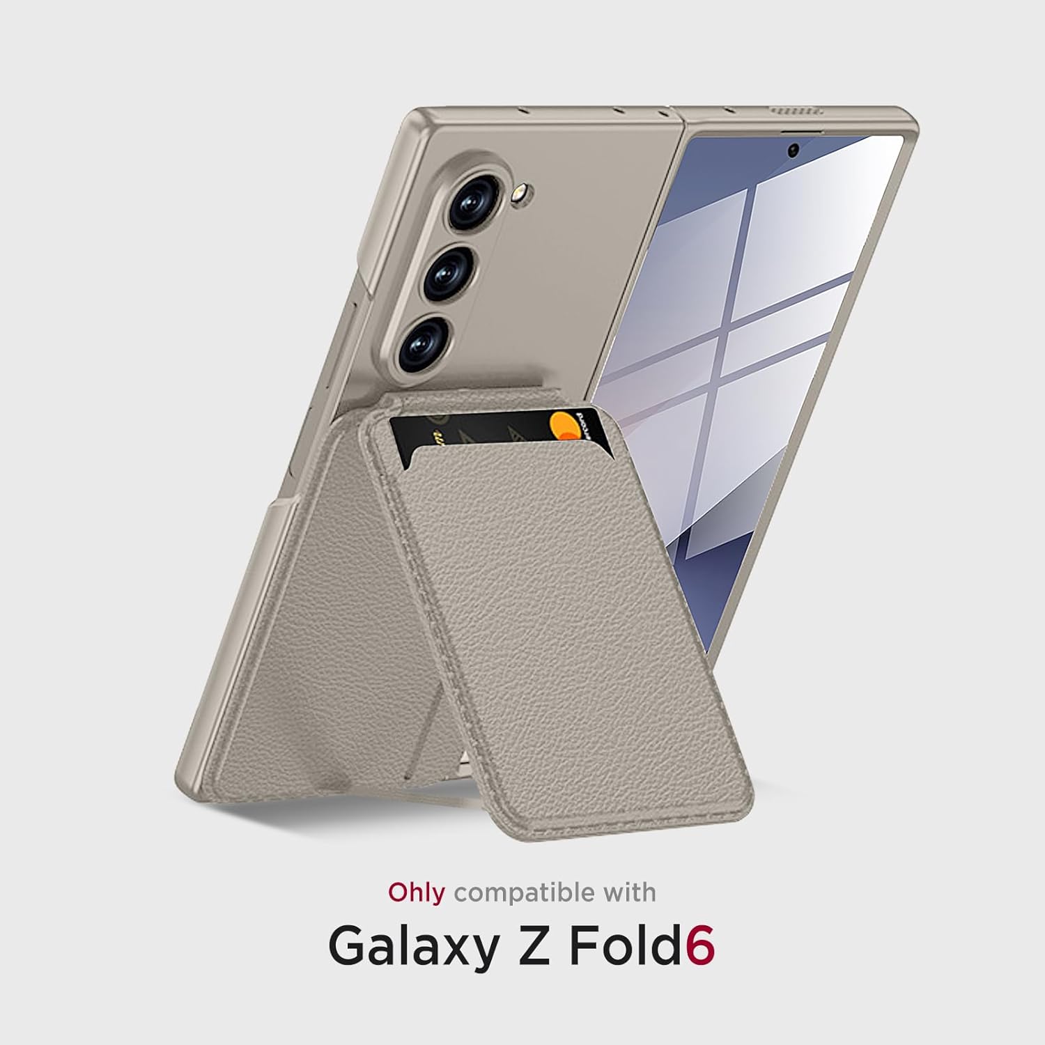 Magnetic Case for Samsung Galaxy Z Fold 6, 2 in 1 Detachable Leather Card Holder Business Phone Cover Support Wireless Charging,Black