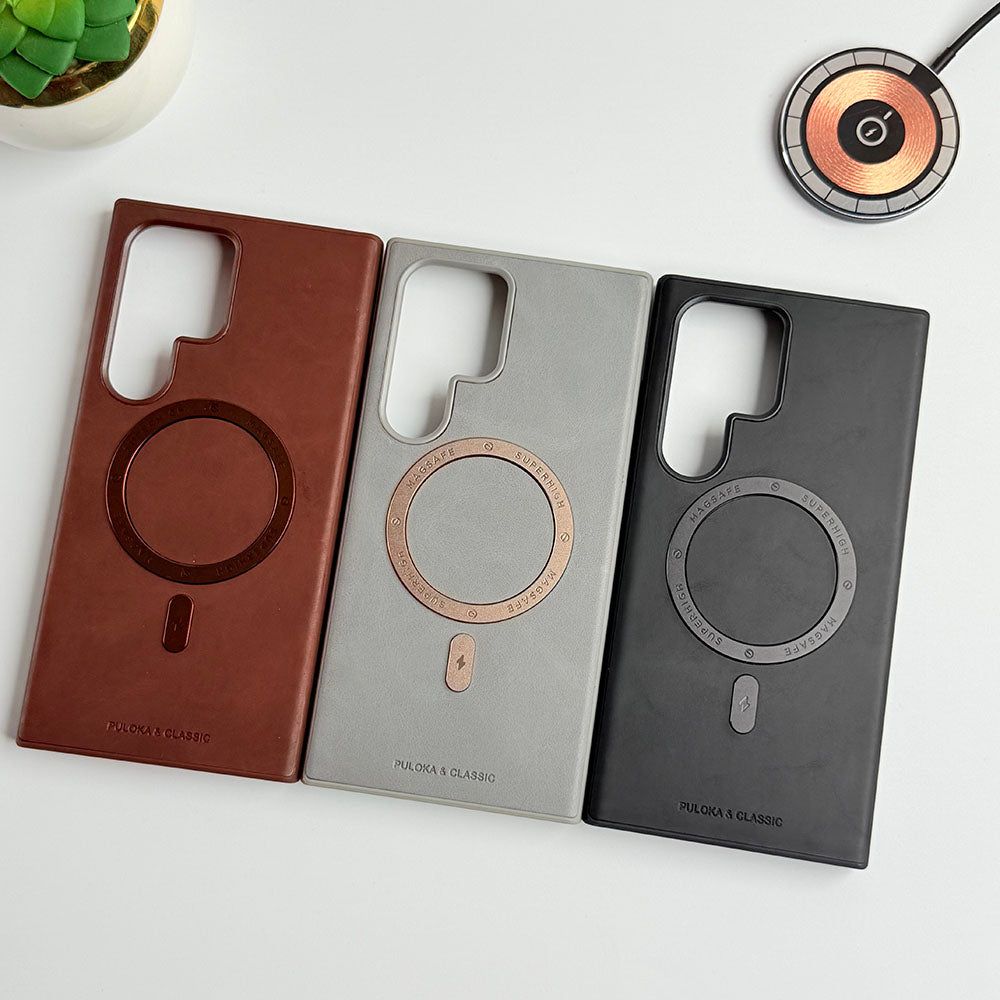 Classic Vintage Leather Magnetic Case for Samsung Series