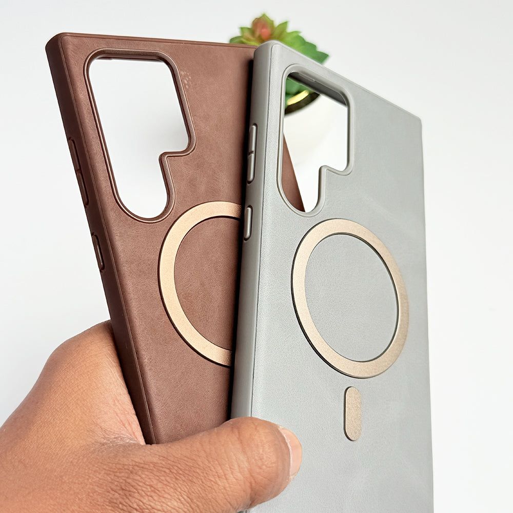 Classic Vintage Leather Magnetic Case for Samsung Series