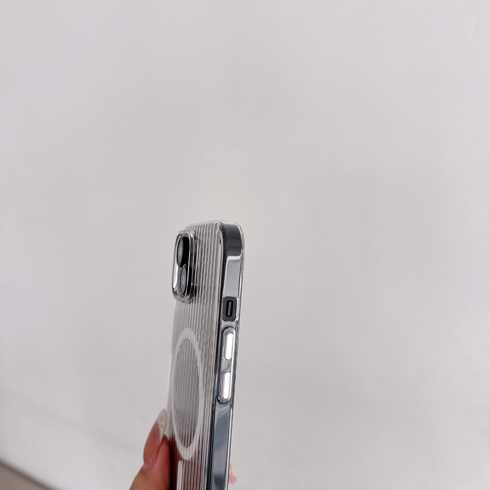 Glossy Wavy Texture Magnetic Wireless Charging Phone Case for iPhone Series