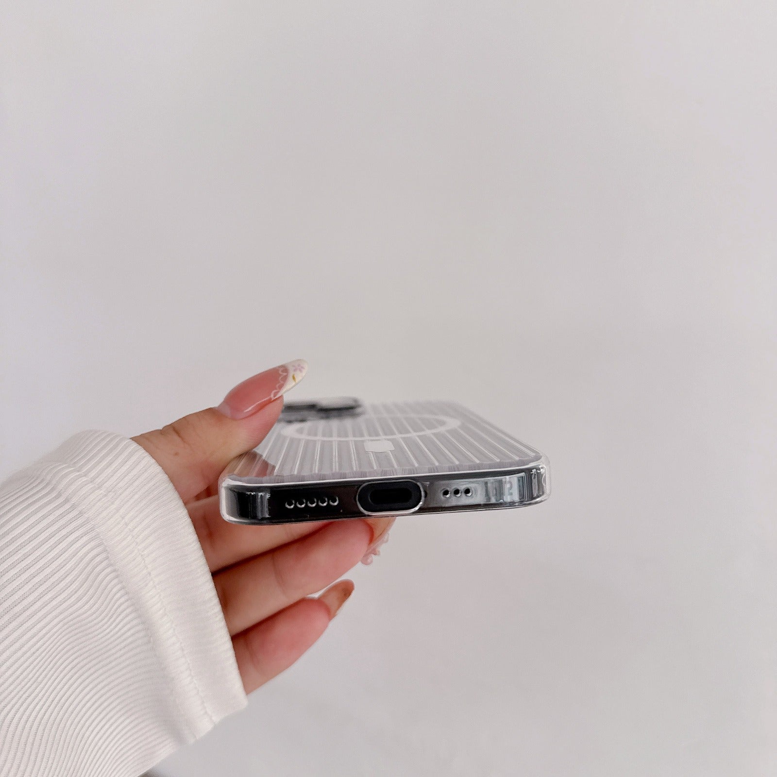 Glossy Wavy Texture Magnetic Wireless Charging Phone Case for iPhone Series