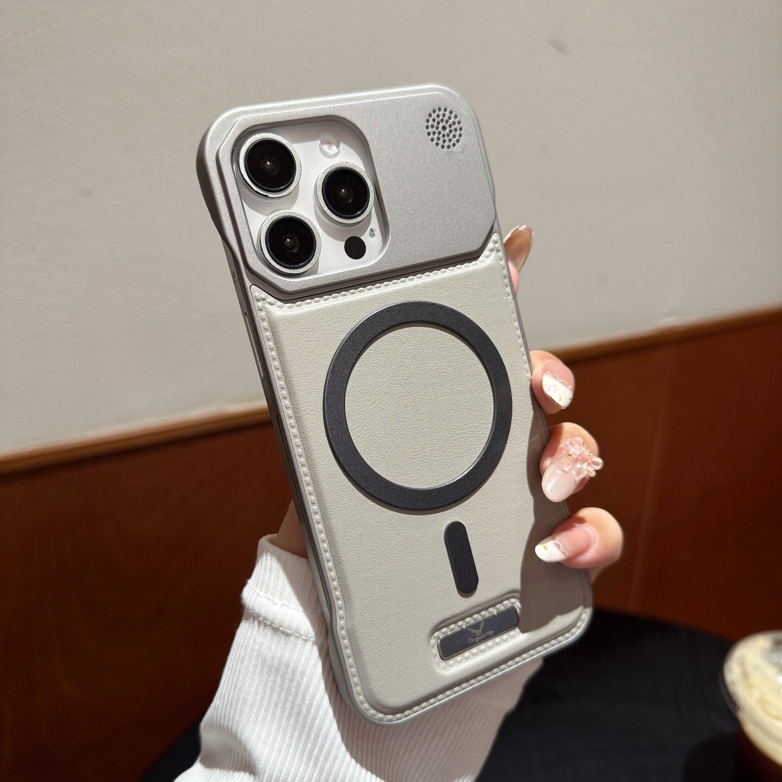 Premium Metallic look AeroFLex Leather Case With Aroma Perfume Cover Compatible For iPhone Series