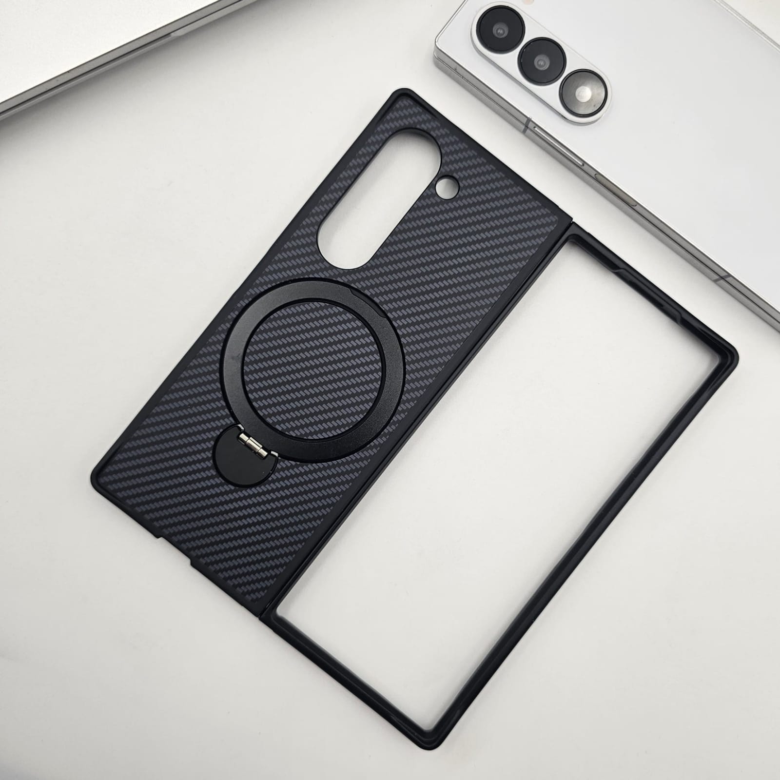 Samsung Galaxy Z Fold  Carbon Fibre MagSafe Ring Stand Case