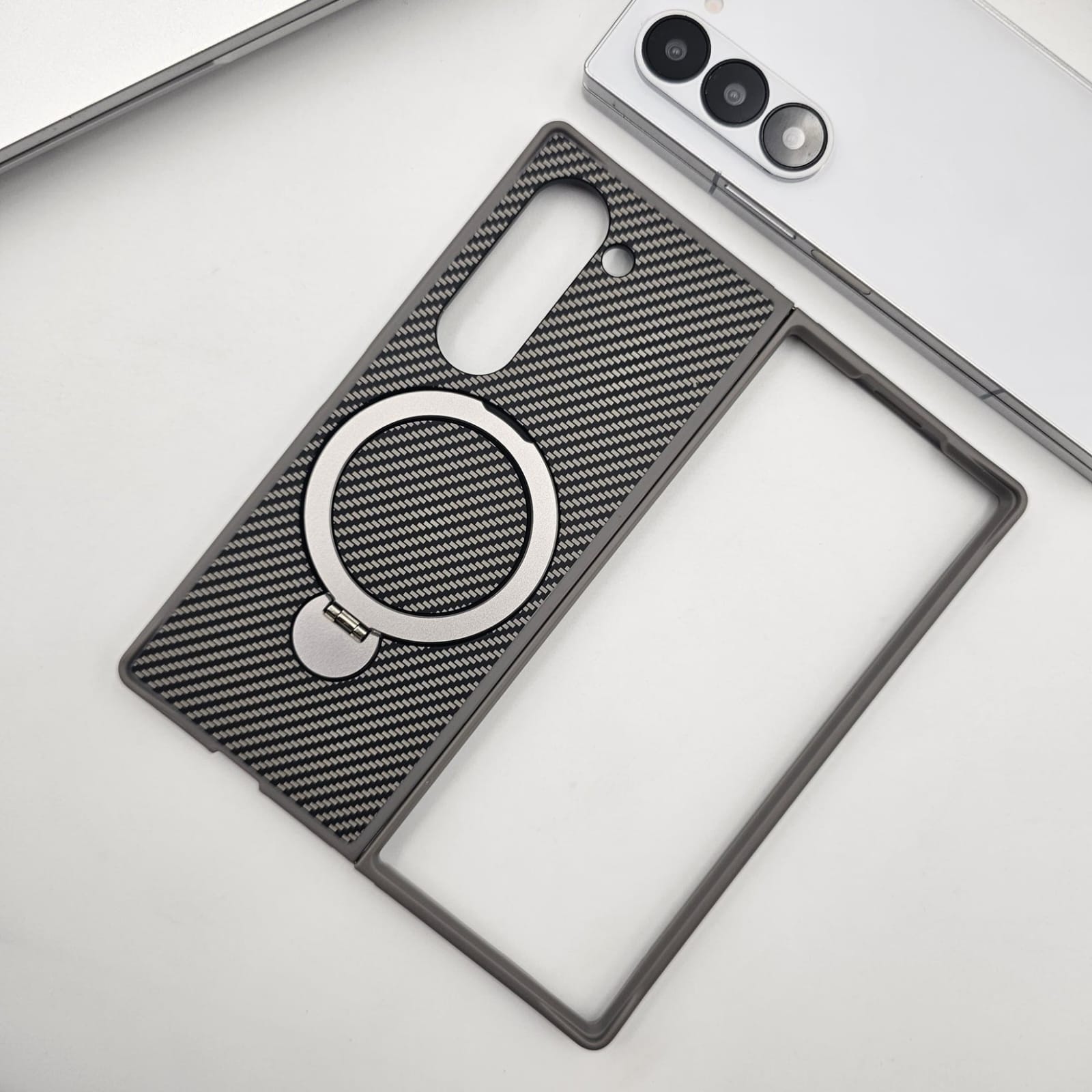 Samsung Galaxy Z Fold  Carbon Fibre MagSafe Ring Stand Case