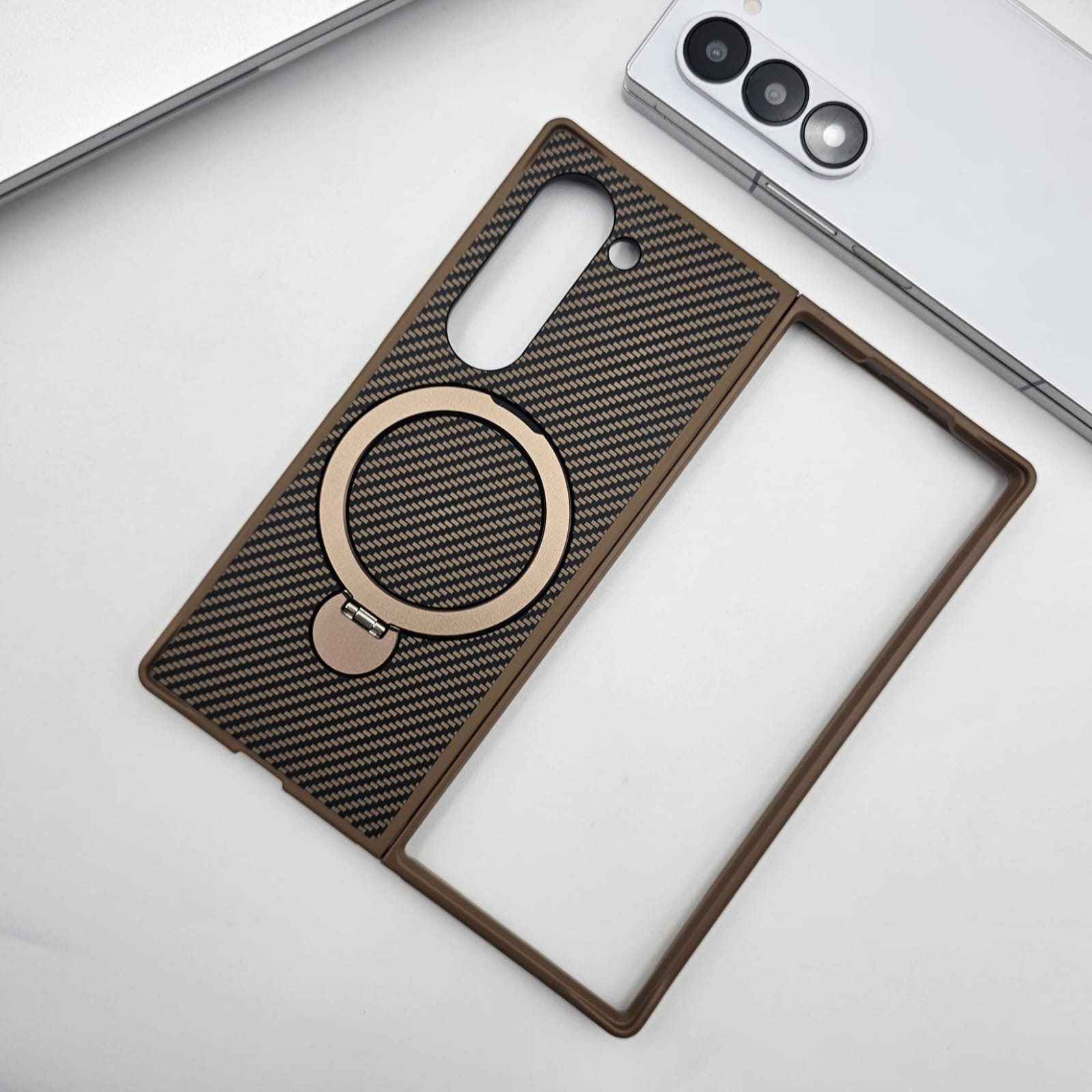 Samsung Galaxy Z Fold  Carbon Fibre MagSafe Ring Stand Case
