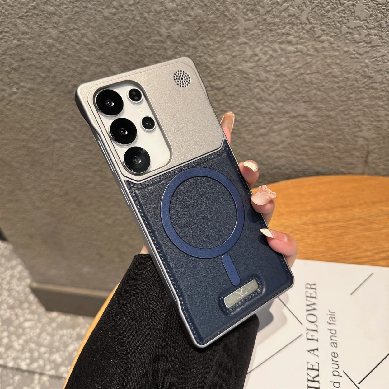 Premium Metallic look  AeroFLex  Leather Case With Aroma Perfume Cover Compatible For Samsung S Series