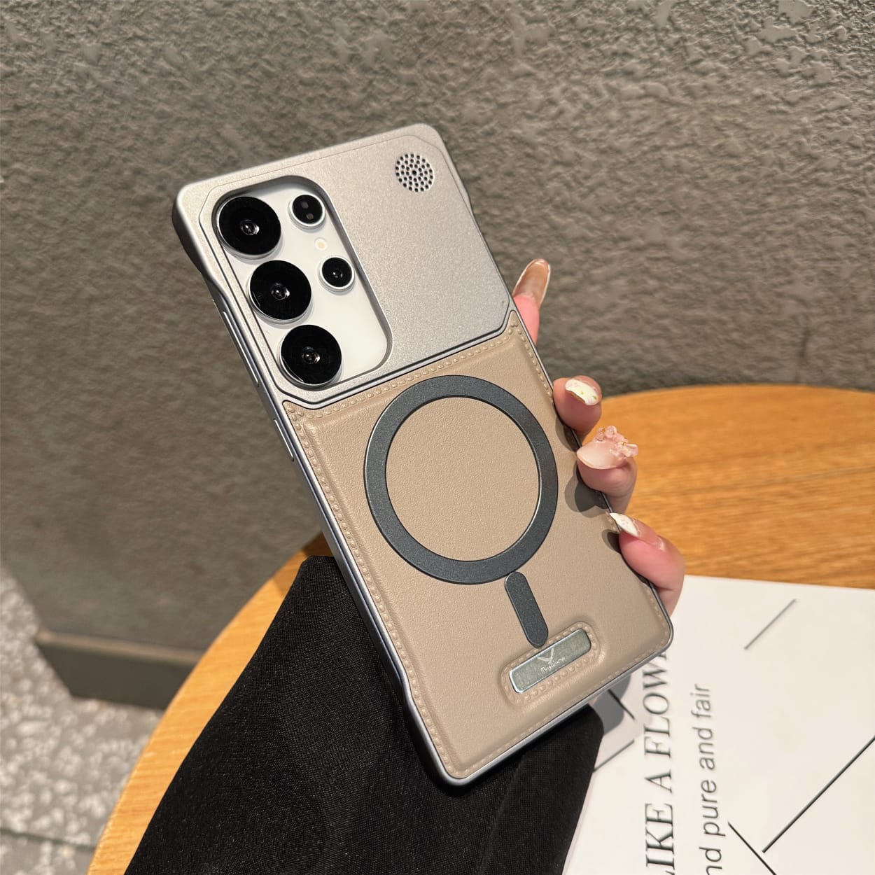 Premium Metallic look  AeroFLex  Leather Case With Aroma Perfume Cover Compatible For Samsung S Series