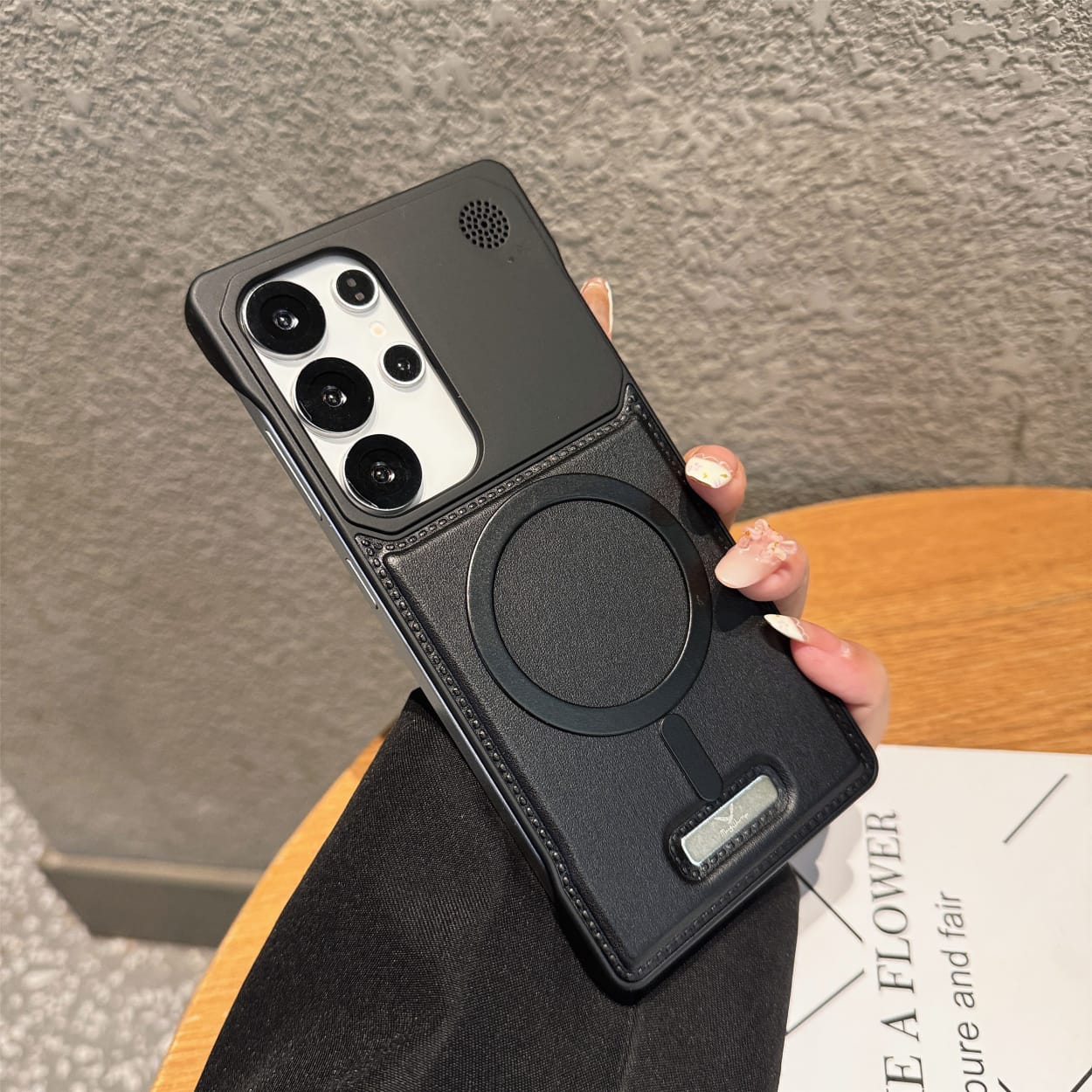 Premium Metallic look  AeroFLex  Leather Case With Aroma Perfume Cover Compatible For Samsung S Series