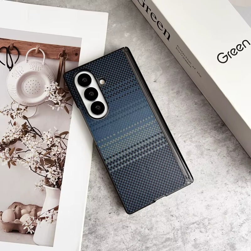 High Quality Carbon Fiber Texture Leather Magnetic Phone Case for Samsung Z Fold With Hinge Shockproof Hard Cover