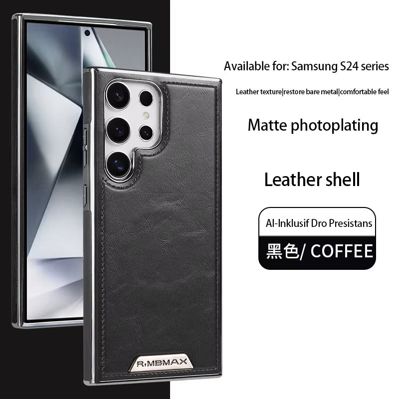 Premium PU Leather Magnetic Mobile Phone Case for Samsung S Series Wireless Charging Shockproof Protective Cover