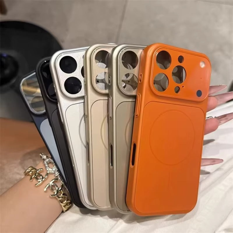 AG Matte Glass Back Panel Magnetic Phone Case for iPhone Series With Lens Film Protective Cover