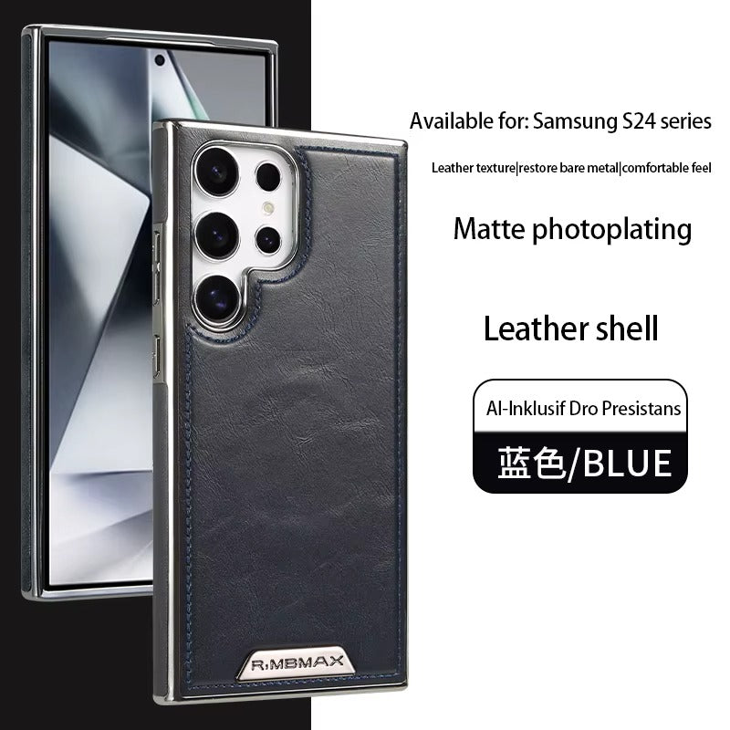 Premium PU Leather Magnetic Mobile Phone Case for Samsung S Series Wireless Charging Shockproof Protective Cover