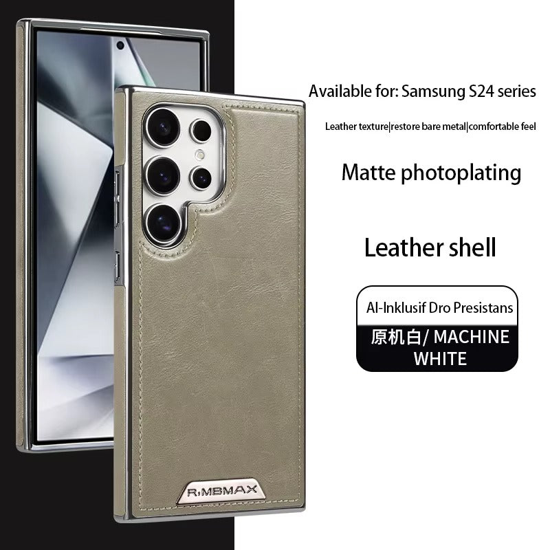 Premium PU Leather Magnetic Mobile Phone Case for Samsung S Series Wireless Charging Shockproof Protective Cover